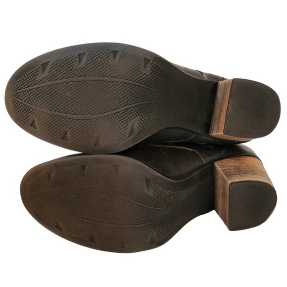 "Crown Vintage" Knee High Lace-Up/Zip-Up Black Faux Leather Boot Size 7.5M - Picture 7 of 11